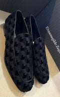 New $650 Ermenegildo Zegna Loafers Shoes Black 9 US Italy